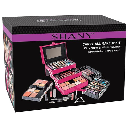 SHANY All In One Makeup Kit - Eyeshadow, Blush, Face Powder, Lipstick, Eye Liner, Makeup Pencils & Mirror - Reusable Storage Box - Pink