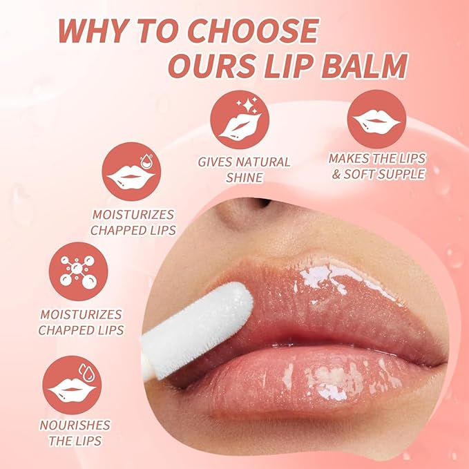 Hydrating Lip Glow Oil, No-Sticky Gloss Lip Balm Lip Care, Fruit Flavoured Lip Oil For Dry Lip's Moisturizing Hydrating And Nourishing (CHERRY)