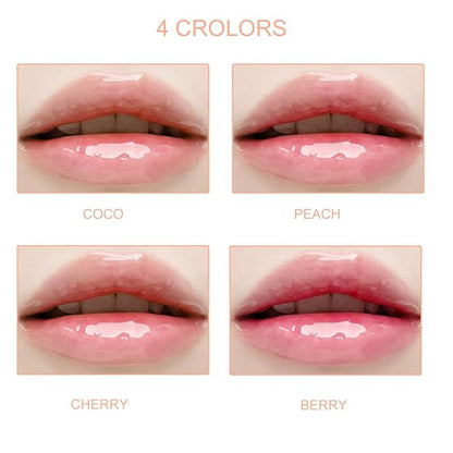 Bowitzki Lip Oil Lip Glow Gloss Hydrating Transparent Tinted Nourishing Long Lasting Lip Balm Care Moisturizing Repairing Lightening Lip Lines Blue lotus Tocopherol Squalane (Cherry)