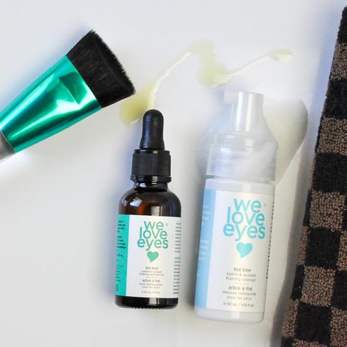We Love Eyes - Lashfull Thinking® Brush & Tea Tree Eye Makeup Remover Oil - Limit unnecessary lash and brow loss when removing eye makeup