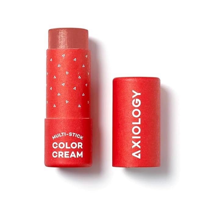 Axiology Multi Stick Color Cream For Eyes, Lips, Cheeks Flirtatious & Creamy Glide Hydrating Blush Face Sticks Contour & Highlight All Day Wear Vegan Makeup with Oils, Butter (Devotion)