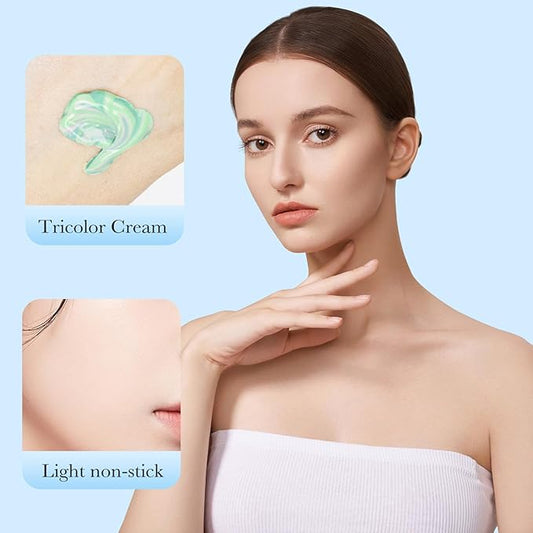 TBTFW 3 In 1primer for Face Before Makeup, One Step Color Corrector, Oil Control Waterproof & Sweat-Proof, Suitable for All Skin Types