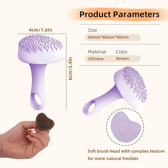 Silicone Freckle Stamp, Portable Waterproof Faux Freckles Applicator, Natural Freckles Makeup Tool for Women (Purple)