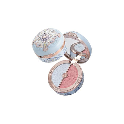 Flower Knows Butterfly Cloud Collar Rouge Box Highlighting & Blush Duo Powder 02 Seaborne Moon+Butterfly Cloud Collar Angled Powder Brush Frosty Wisteria