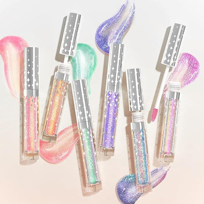 FOCALLURE Glitter Liquid Lipstick,Hydrating,Moisturizing Lip Gloss for Women,Sparkly Shimmer Lip Makeup,Long Lasting,Lightweight Formula for Lip Color and Shine,Unbirthday Party