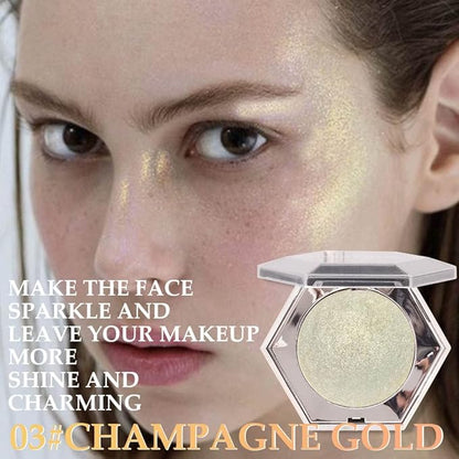 evpct Champagne Gold Cheek Diamond Highlighter Highlight Shimmer Makeup Contour Palette iluminadores de maquillaje,Highlighter+Makeup Glitter Shimmer Blush Bronzer and Makeup Highlighter Powder A03
