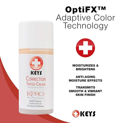 Keys Care KPRO Hydrating Tinted Correction Cream with OptiFX Adaptive Color Technology | Moisturize, Smooth, and Fill Fine Lines| 100% All-Natural & Hypoallergenic (3.4 oz)