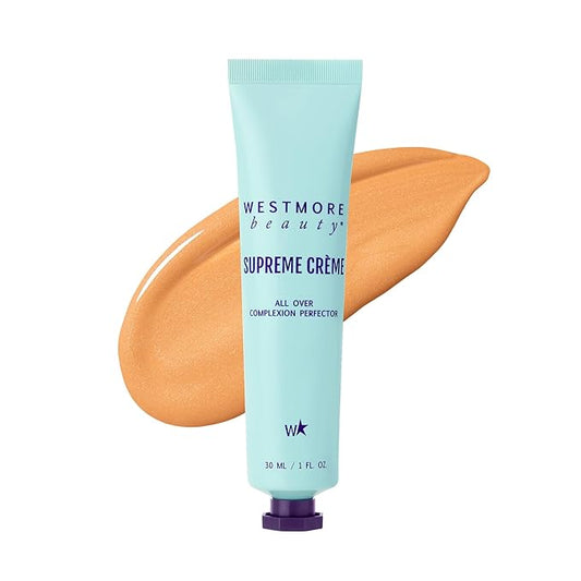 Westmore Beauty Supreme Creme All-Over Complexion Perfector – Long-Lasting CC Cream Foundation - Waterproof & Transfer-Resistant Skin Tint - 1 Oz (Tan)
