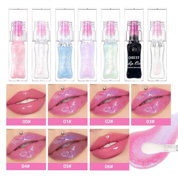 Hydrating Lip Gloss Transparent Lip Care,Magic Color Changing Moisturizing Lip Glow Oil Plumping Glimmer Glow Lipstick, Long Lasting Non-sticky Fresh Texture Lip Oil(Q2394-1#Change Color)