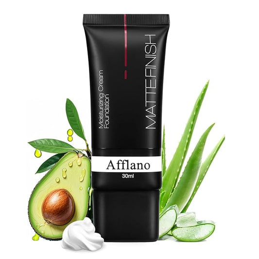 Afflano White Foundation Color Changing Makeup, Full Coverage Color Matching Foundation Skin Brightener Face Makeup, Vegan Eyeshadow Primer Base, Cosplay Clown Goth White Face Makeup for Gothic Girl