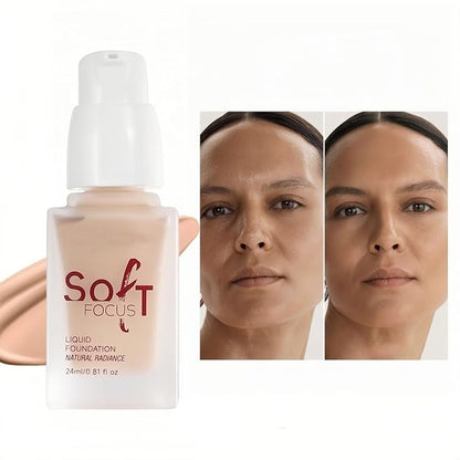 Full Coverage Foundation 10 Colors Natural Lightweight Smooth Creamy Foundation Long-lasting Longwear Matte Oil-Control Foundation (Color 04)