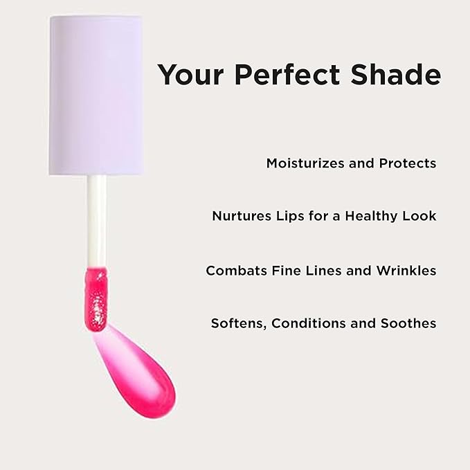 Côte Beauty The Necessity Peptide Lip Shine in Lola - Plumping Coral Lip Gloss with Hyaluronic Acid, Shea Butter & Jojoba Oil - Non-Sticky, Long-Lasting Hydrating Formula