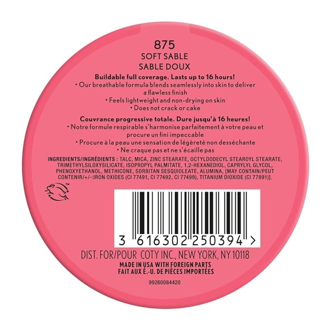 COVERGIRL Outlast Extreme Wear Pressed Powder, 875 Soft Sable, 0.38 oz