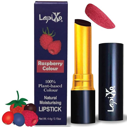 100% Plant-based Color Lipstick, Unique Formula, Natural + Moisturizing | Non-Toxic, All Food Ingredients, Antioxidant-rich, Natural Matte Vibrant Color, 4.4g/0.15oz (Raspberry color)