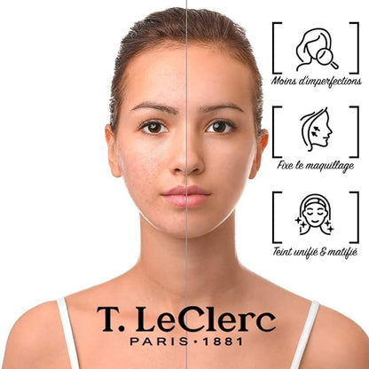 T. Leclerc Compact Pressed Powder - Super-Blendable Face Makeup Longwear Portable Matte Finish Radiant Natural Medium to Full Coverage Airbrushing Mineral Base For Pores & Imperfections (Sable)