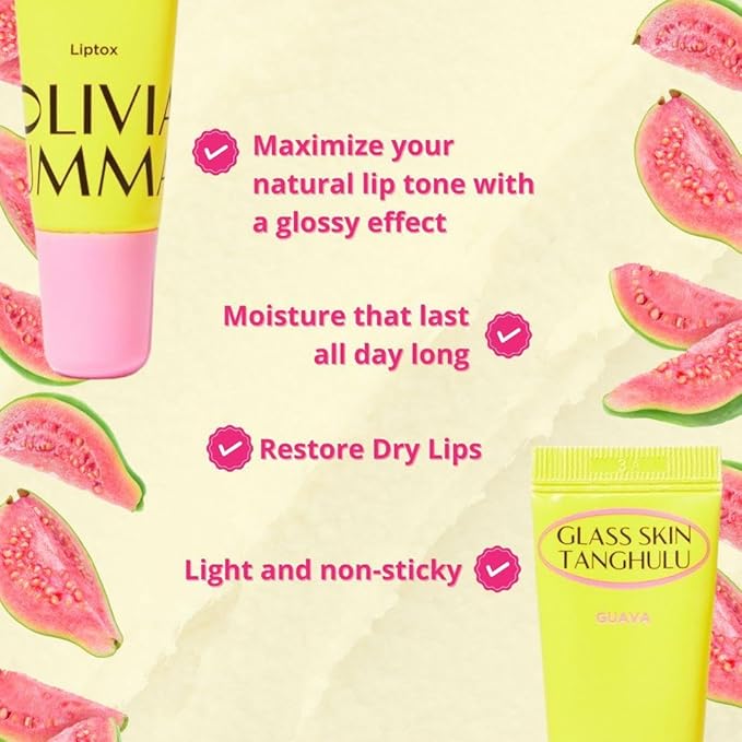 Guava Glass Skin Tanghulu Liptox - Korean Plumping Lip Balm with Peppermint, Shea Butter & Macadamia Seed Oil to Shine and Restore Dry Lips - Non-Sticky Korean Lip Plumper - 10 ml