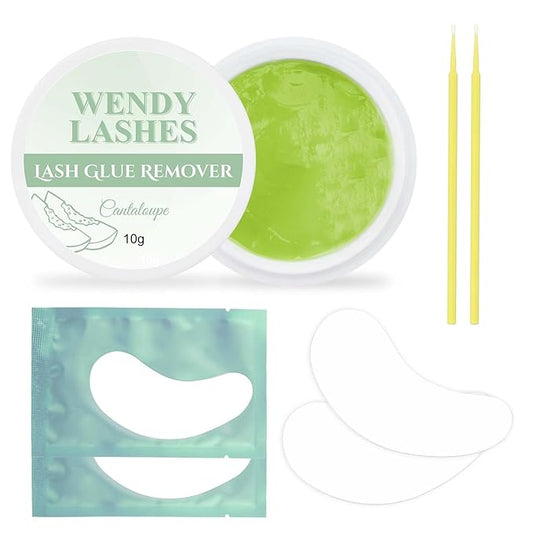 Lash Remover for Lash Extensions Hami Melon Low Irritation Cream Glue-Remover Kit 10g Professional Fast Sensitive Skin Dissolution Lash Extension Remover By WENDY LASHES（Lash Remover-Hami Melon,10g）