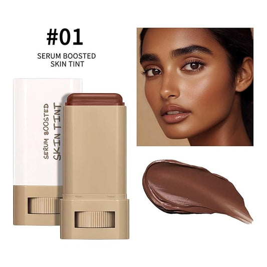 Beauty Balm Serum Boosted Skin Tint Concealer, Brightens, Hydrates, Conceale & Smooths Full Coverage Concealer Balm, Even Skin Tone Portable Moisturizing Essence Stick (# 01, 0.63 oz)