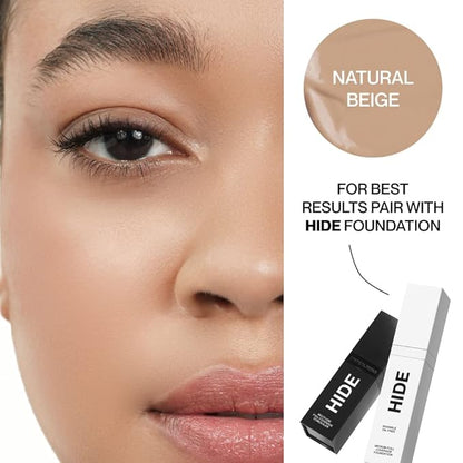 HIDE PREMIUM Liquid Foundation, Multi-Use Waterproof Foundation, Medium/Full Coverage Foundation, Shades for All Skin Types (See Shade Finder), Natural Beige, 1 fl oz