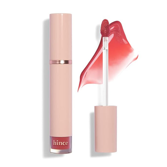 HINCE Mood Enhancer Water Liquid Glow - Non-Sticky & Waterproof Lip Stain for Women - Long Wearing Lip Gloss for Natural and Glass Glow - Moisturizing Liquid Makeup, 0.16 fl.oz. (ADDICTED)