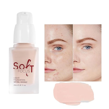 Full Coverage Foundation 10 Colors Natural Lightweight Smooth Creamy Foundation Long-lasting Longwear Matte Oil-Control(Color 01)
