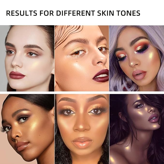 ELESSY Highlighter Makeup Palette,Highlighter Palette Long Lasting Face illuminator Makeup Palette Shimmer Highlighter Powder Suit All Skin Tones-TWILIGHT GLOW(2pcs)
