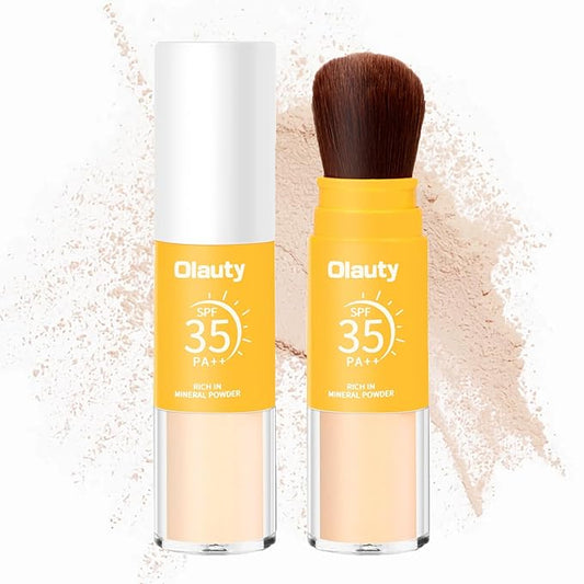 Mineral Hair Sunscreen Setting Powder, SPF 35, Matte Oil Control Mineral Brush on Sunscreen Powder for Face & Scalp, Natural Setting Face Powder,Lasting Lightweight Breathable (#01 Translucent, 8g)
