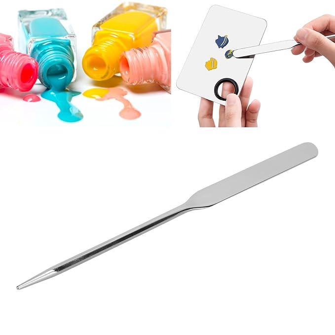 Stainless Steel Makeup Spatula, Liquid Spatula Stainless Steel Ergonomic Nail Art Stirring Tool Makeup Artist Makeup Tool Makeup Mixing Palette Makeup Plate for