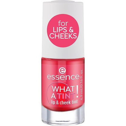 essence | What a Tint! Lip & Cheek Tint | Long-Lasting Liquid Blush & Lip Stain | Non-Sticky & Kiss-Proof | Vegan & Cruelty Free (02 | Coral Sunset)