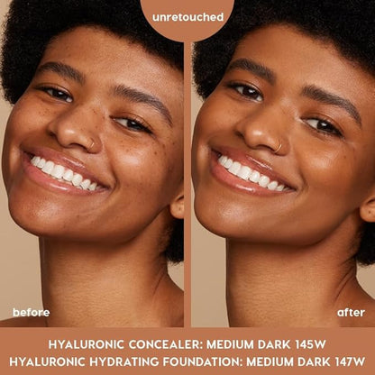 ColourPop Pretty Fresh Creamy Concealer - Full Coverage Concealer with a Natural Finish - Formulated with Hyaluronic Acid & Coconut Water for Instant Hydration - Medium Dark 145W (0.3 oz)