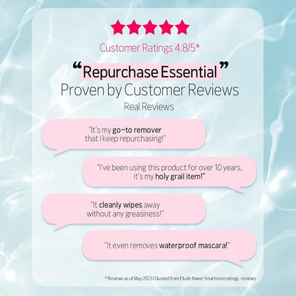 ETUDE Lip&Eye Remover 8.45 fl.oz (250ml) 21AD | Water and Oil Formula for Deep Cleansing | Lip and Eye Makeup Remover for All Types | Gentle Face Cleanser for Sensitive Skin | Korean Skin Care