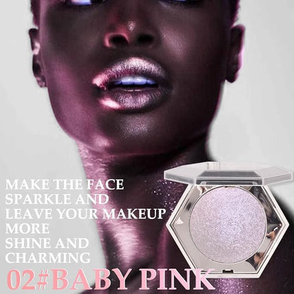 evpct Pink Mermaid Holographic Glitter Diamond Highlighter Makeup Palette for face iluminadores de maquillaje Blush Bronzer and Face Highlighters Makeup & luminizers Palette Iridescent Eyeshadow 02
