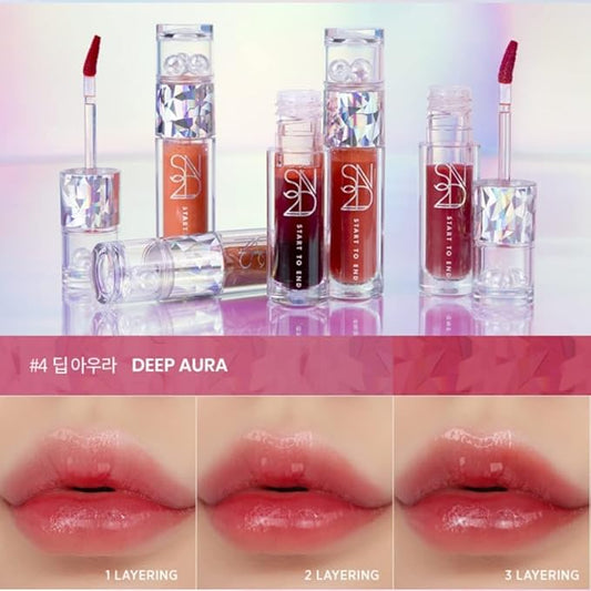 Endluster Tint | Water Tint Long-Lasting Moisture Lips Stain, Vivid Color Lip Tint, High Pigment Color, Coated with Argan Oil (#4 Deep Aura, 3.9g)