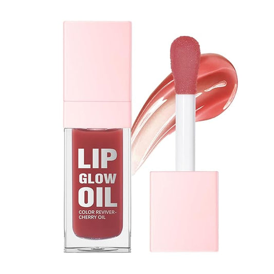 Hydrating Lip Glow Oil, Plumping Lip Gloss, Moisturizing Lip Gloss Lip Balm, Transparent Lip Oil, Non-Sticky Long Lasting Lip Gloss, Tinted Lip Balm for Lip Care,0.28 OZ (#012-Rosewood, 0.28 OZ)