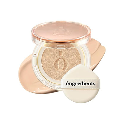 Skin Barrier Glow Cover Cushion, All-day Coverage, Glow Finish, Lightweight, Skincare-Like Texture, Non-cakey Makeup, Korean Cushion Foundation (#21N Sun Glitter, 0.15 oz)