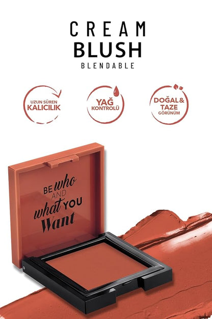 Cream Blush 49 | Fresh | Healthy & Natural Look | Ligh Weighted Formula | Sebum Control Richly Pigmented | Easily Blendable | Long Lasting | Semi Matte | 0.18 oz.