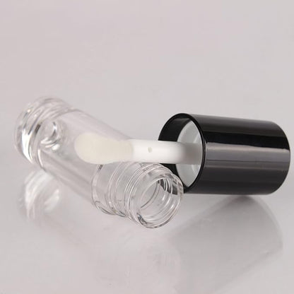 COSIDEA 50pcs Empty Black 6ml big doe foot wand lip gloss tubes Round Chunky lipgloss tubes containers wholesale with thick large brush