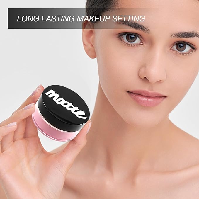 Boobeen Lightweight Translucent Loose Setting Powder Makeup, Matte Non-Sticky Finishing Baking Makeup, Concealing Nude Face Pressed Foundation Powder for Women With Puff