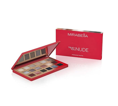 Mirabella True to You Neutral Eye Makeup Palette - 18 Colors of Talc Free Eyeshadow Primer Included & Highly Pigmented Eyeshadow Palette Kit w/Matte & Shimmer Shades - Nude
