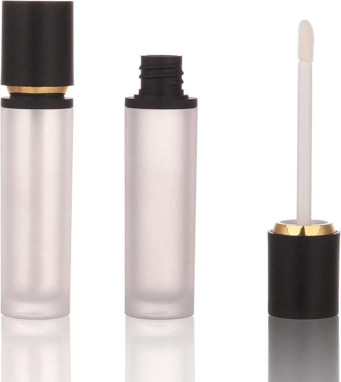 COSIDEA 30PCS Empty Black thick Lip Gloss Tubes 8ml lipgloss Tube with Wand Applicator for Lip oil tint bottles container small business