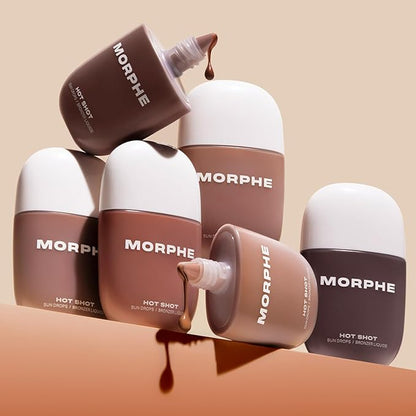Morphe Hot Shot Sun Bronzing Drops - Waterweight Liquid Bronzer Drops with Niacinamide for Glowing Skin, Hydration & a Natural Radiant Finish - Fire Sign (1 Fl Oz)