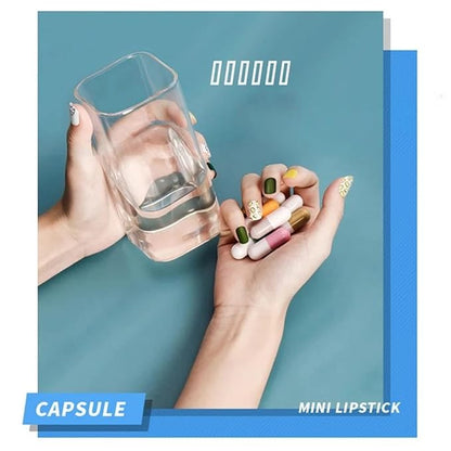 16 Color Mini Capsule Lipstick Set Mini Matte Lipstick Velvet Lipstick Set Nonstick Cup Easy To Color Long-lasting Waterproof Swab Lipstick Makeup Gift Set