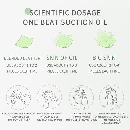 Oil Blotting Sheets for Face with Mirror and Puff,300 Sheets Face Oil Absorbing Sheets, Oil Control Paper,Absorb Excess Oil, Makeup Friendly