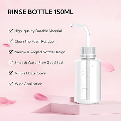 BREYLEE Shampoo for Lash Extensions, 60ml+Rinse Bottle+Brushes, Eyelash Extension Cleanser, Lash Wash Bath, Lash Cleaner for Makeup Cleansing Foams, Paraben & Sulfate Free for Salon and Home Use