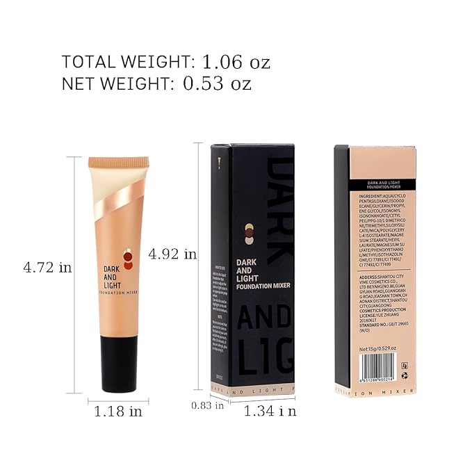 KISSIO Foundation Mixer - Color Corrector Drops, Blends Easily, 1.06 oz (02# Caramel)