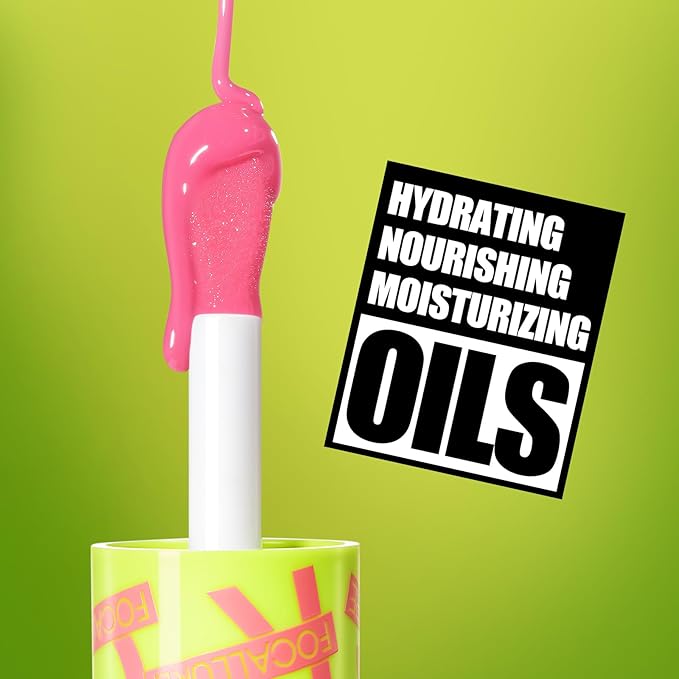 FOCALLURE Lip Oil,Moisturizing,Hydrating Lip Gloss,Transparent Toot Lip Glow Oil,Shiny Glossy Finish,Non-Sticky,Long Lasting,Tinted Lip Balm for Dry Lips and Lip Care,Cherry Juice