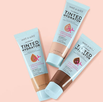 wet n wild Bare Focus Tinted Hydrator Matte Finish, Medium Tan, Oil-Free, Moisturizing Makeup | Hyaluronic Acid | Sheer To Medium Coverage (Pack of 2)