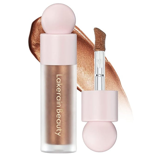 Liquid Highlighter, Shimmer Face Body Highlighter Wand,Waterproof and Long-lasting Cream Smooth Highlighter Illuminator, Silky Natural Glow Makeup Stick for Body, 04#CANDLELIGHT