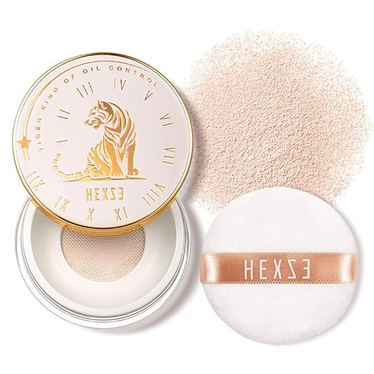 HEXZE Loose Face Powder Mineral, Mattifying Setting Powder, Blurring Pores, Baking Controls Shine, Lightweight Long Lasting 0.24 Oz, T30 Pink