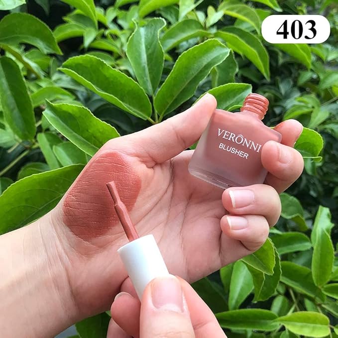 VERONNI Shimmer Juice Liquid Blusher Long Lasting Lightweight Moisturizing Liquid Cheek Blush Waterproof Natural Cream Blush for Cheeks Smooth Makeup Blush (403)